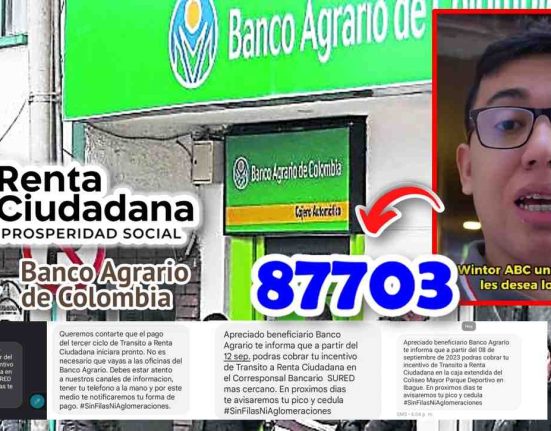 Banco Agrario Envía Mensajes de Texto (87703) a Beneficiarios de Renta Ciudadana