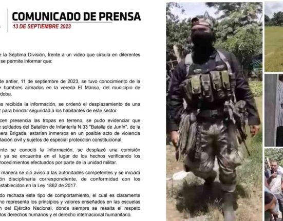 Intimidación por el Ejército Nacional en Tierralta, Córdoba: Respuesta de la Séptima División