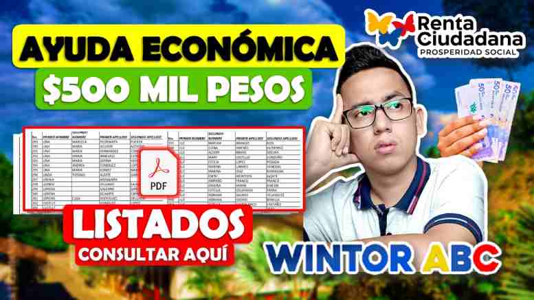 Renta Ciudadana: Ayuda Económica de 500 mil pesos - Consulta Listados de Noviembre 2023