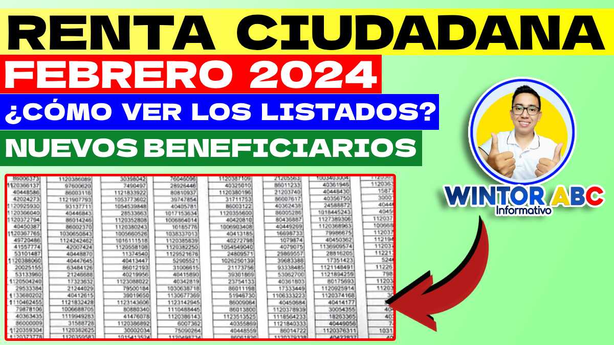 Renta Ciudadana 2024: ¿Como ver los listados de beneficiarios y pagos?
