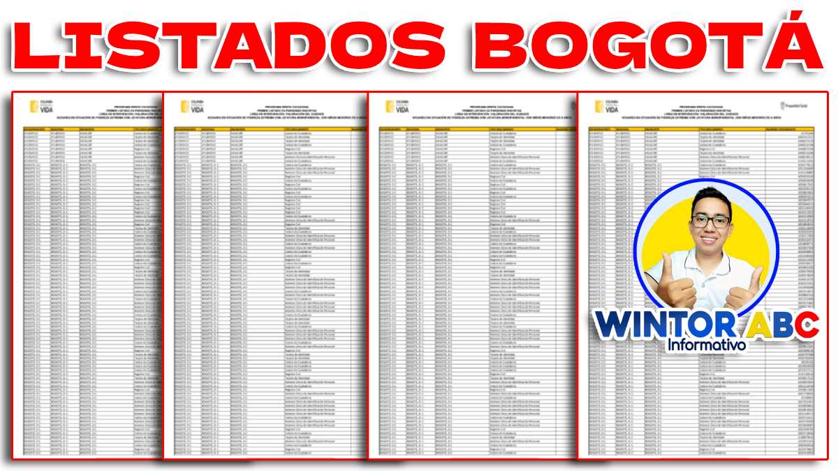 Beneficiarios de Bogotá Listado de Renta Ciudadana 2024 Mi Subsidio