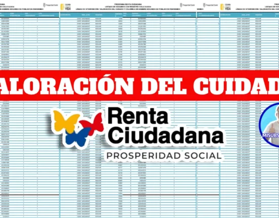 Listados de Beneficiarios ACTIVOS de la Línea de Intervención "Valoración del Cuidado" - Renta Ciudadana 2024