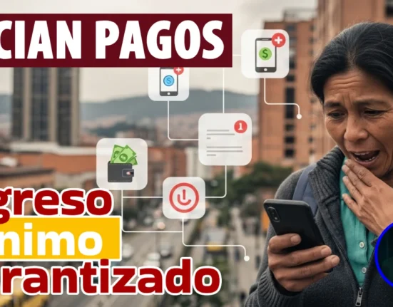 Beneficiarios que recibirán la transferencia revisando en su celular la notificación del pago del Ingreso Mínimo Garantizado en febrero.