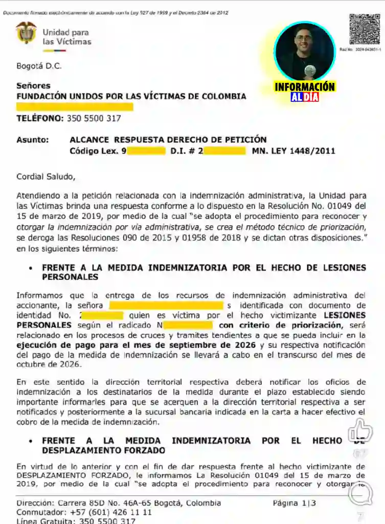 Indemnización Unidad para las Víctimas