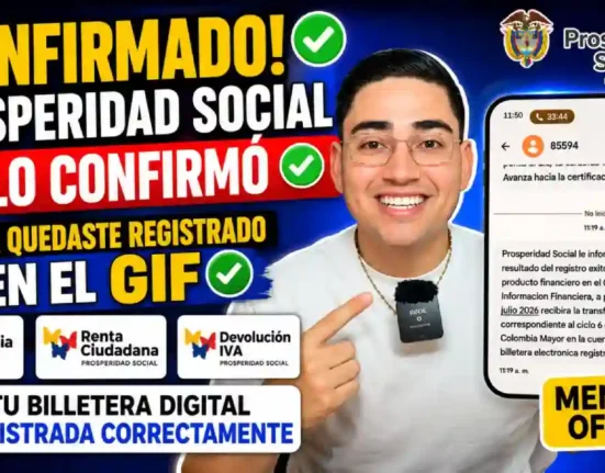 Mensaje de texto Prosperidad Social Para los beneficiarios, para saber sobre el Giro del ciclo 6