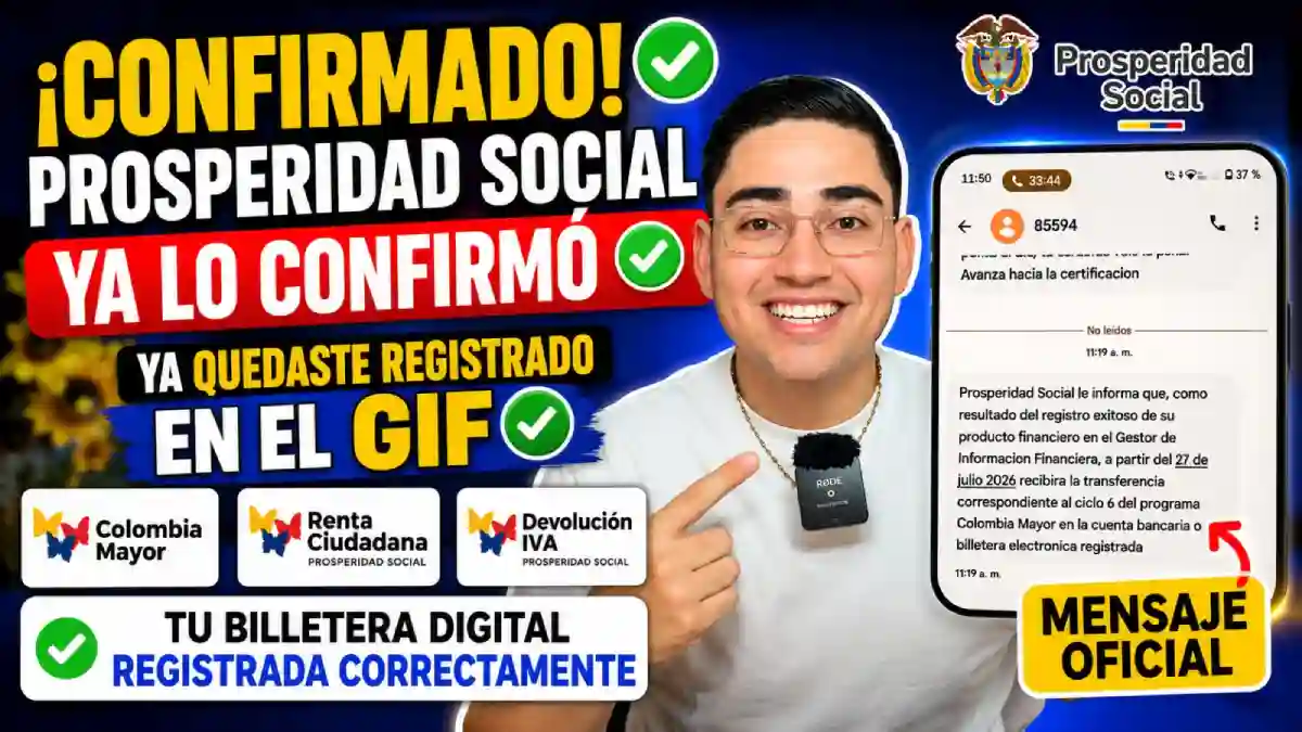 Mensaje de texto Prosperidad Social: Para los beneficiarios, para saber sobre el Giro del ciclo 6 1 Mensaje de texto Prosperidad Social Para los beneficiarios, para saber sobre el Giro del ciclo 6