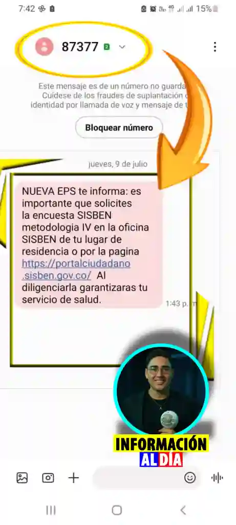 Nueva EPS está enviando este mensaje